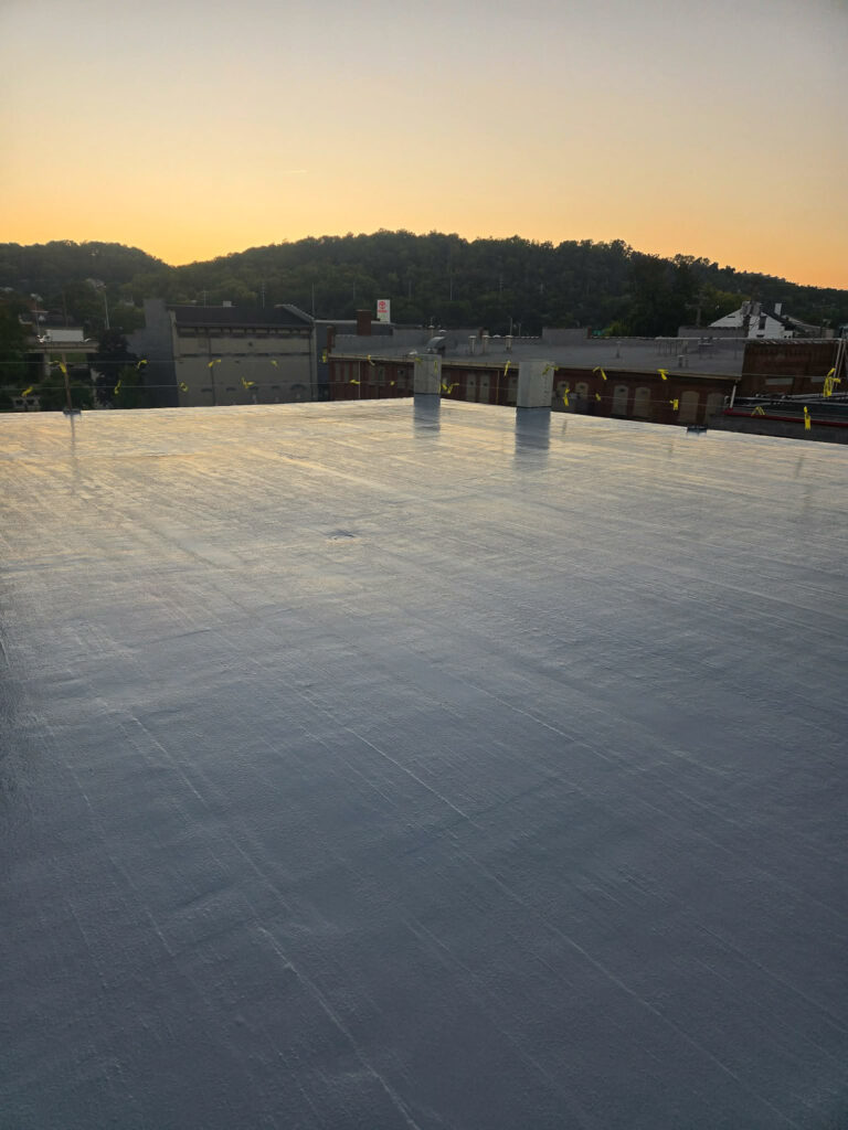 Open parking-deck surface at sunset"