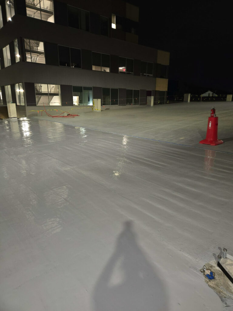 Parking-deck surface after dark"