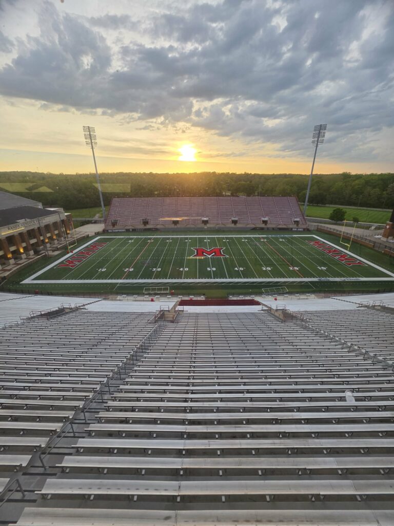 Miami University stadium viewed from the stands"